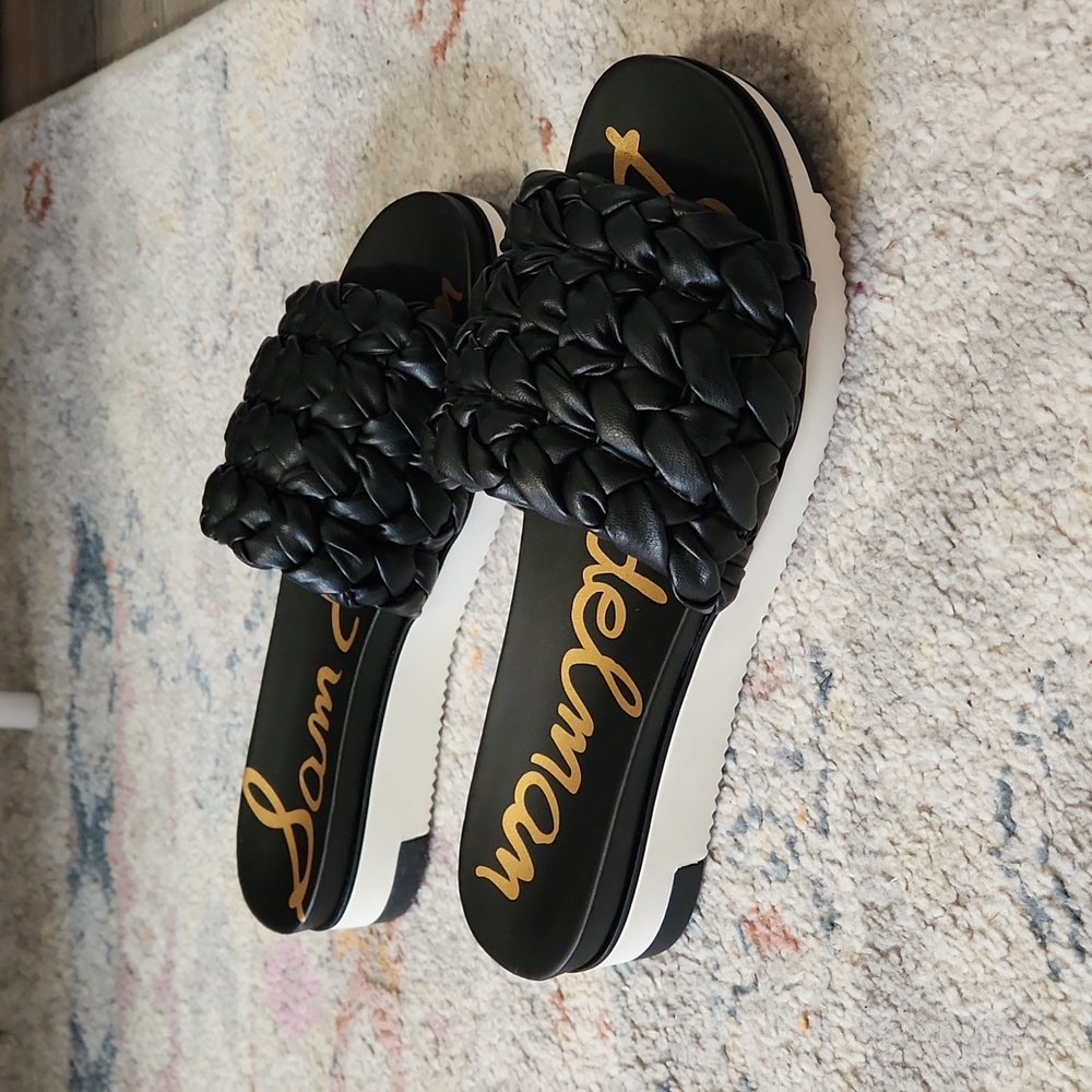 Nwot Sam Edelman AINSLIE WOVEN PLATFORM SLIDE